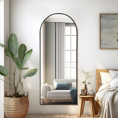 Miroir Mural Arqué Noir LED