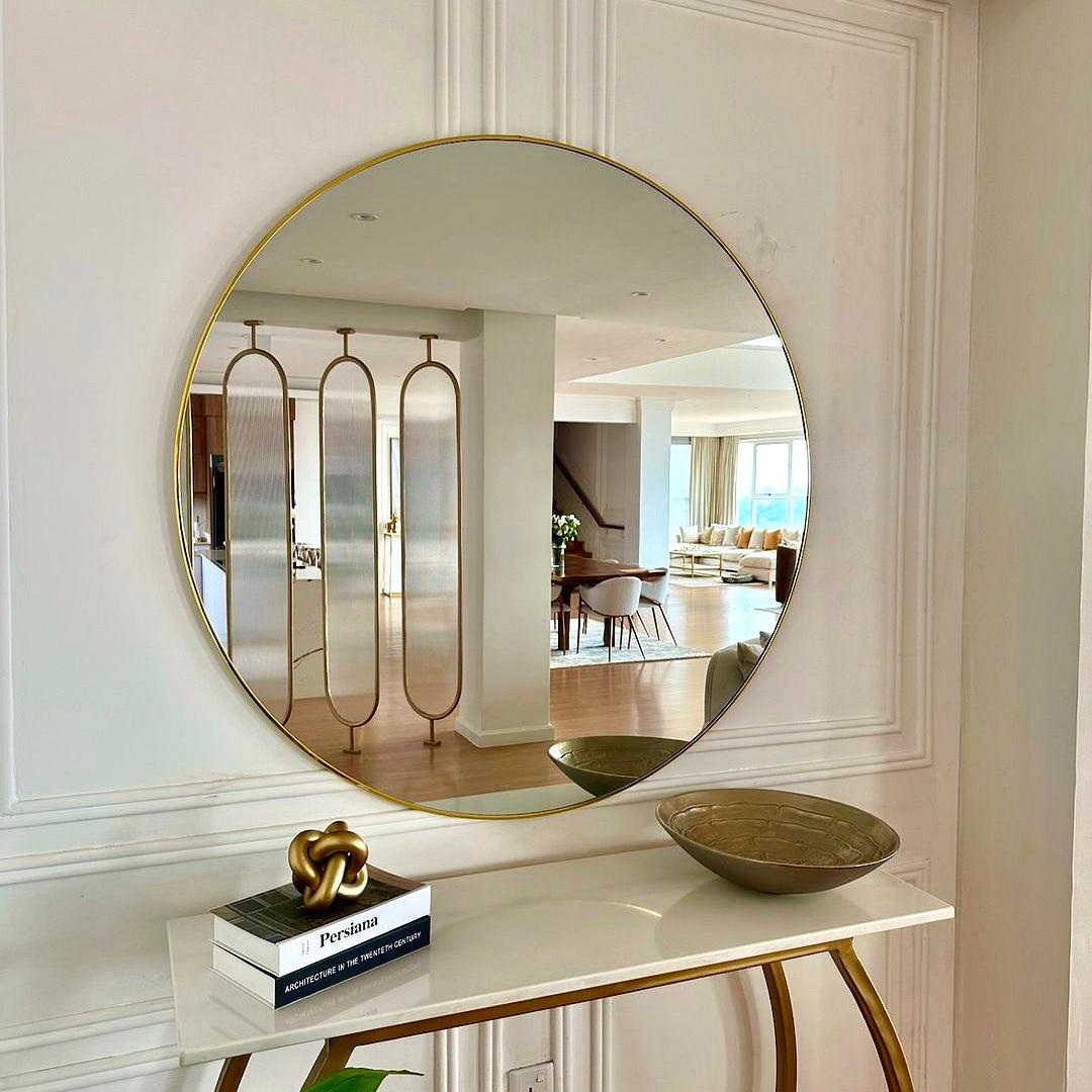 Miroir Ronde Doré