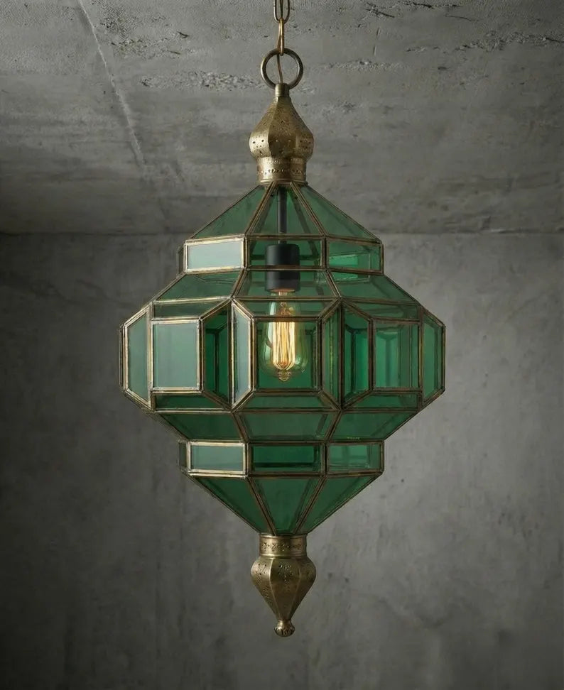 Lustre en Verre Vert