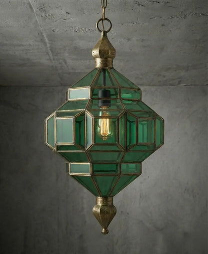 Lustre en Verre Vert