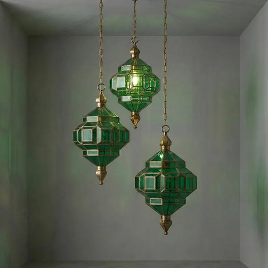 Lustre en Verre Vert