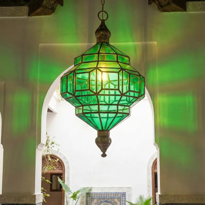 Lustre en Verre Vert